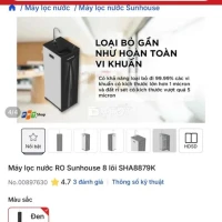 MÁY LỌC NƯỚC SUNHOUSE SHA8879K - CÒN MỚI NGUYÊN  