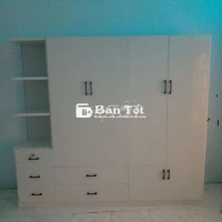 TỦ NHỰA ĐÀI LOAN 4 CÁNH 1 KỆ MÀU TRẮNG