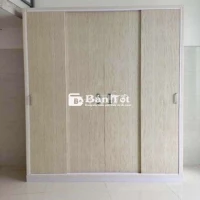 TỦ NHỰA ĐÀI LOAN CỬA LÙA 4 CÁNH MÀU VÂN GỖ SỒI