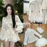 Set váy nữ kèm áo kem xinh xắn