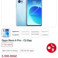 Oppo reno 6 pro màng còn ram12/256 zin hãng NFC