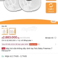 Tặng máy hút sữa Freemax7  