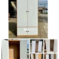 Tủ quần áo 2 cánh màu nâu và gỗ - Chỉ 699k!
