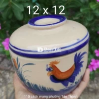Thố đựng gia vị vẽ tích con gà mã số 2