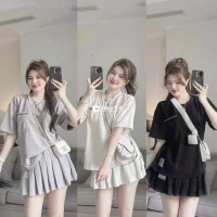 SÉT ÁO KÈM CHÂN VÁY XẾP LY