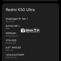 Điện thoại k50 ultra 8 128