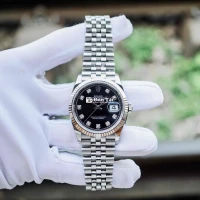 Rolex Datejust 126234 Mặt đen, Cọc số Kim cương  