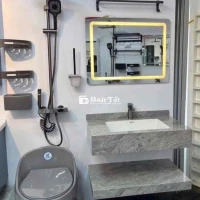 Combo phòng tắm bồn cầu trứng xám giá tốt