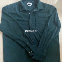 Áo sơ mi nhung tăm xanh rêu size L