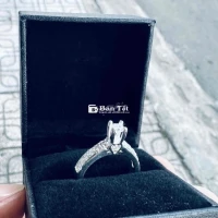 nhẫn nữ bạc 950 đính full moissanite