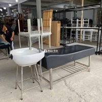 Giường gội bọc da chân inox giá thanh lý