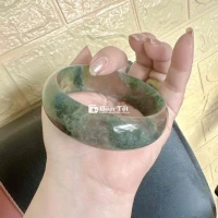 Vòng Băng Ngọc Thủy Tảo Tự Nhiên - Size 57/58 Đeo Vừa Vặn  