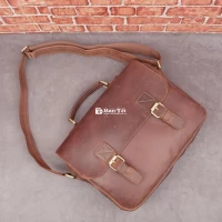 Cặp da bò thật da bò sáp cao cấp Nam CAP05 - Dây đeo & quai xách linh hoạt
