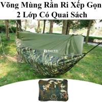 Võng Mùng Rằn Ri Xếp Gọn 2 Lớp Có Quai xách