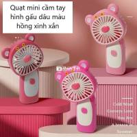 QUẠT CẦM TAY MINI GẤU DÂU SIÊU DỄ THƯƠNG