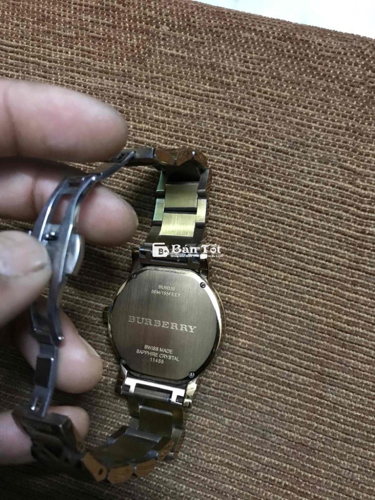 Cần Pass Đồng Hồ Chính Hãng Burberry, Size 38mm, Sapphire, Thép Chống Rỉ