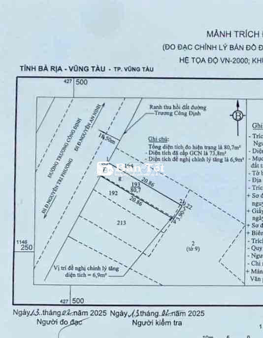 BÁN NHÀ MẶT TIỀN TRƯƠNG CÔNG ĐỊNH P.8 TP.VT - VỊ TRÍ VÀNG KINH DOANH  