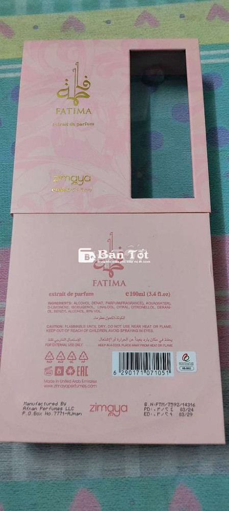 Nước hoa FATIMA (Zimaya) - Thanh lý giá tốt!  