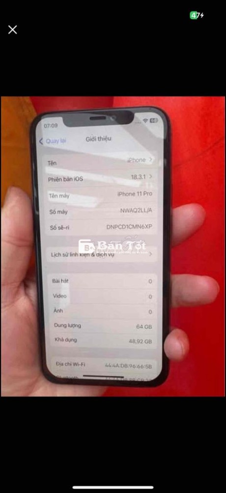 Bán iPhone 11 Pro thừa máy, đã thay màn hình, Face ID lỗi có thể sửa được  