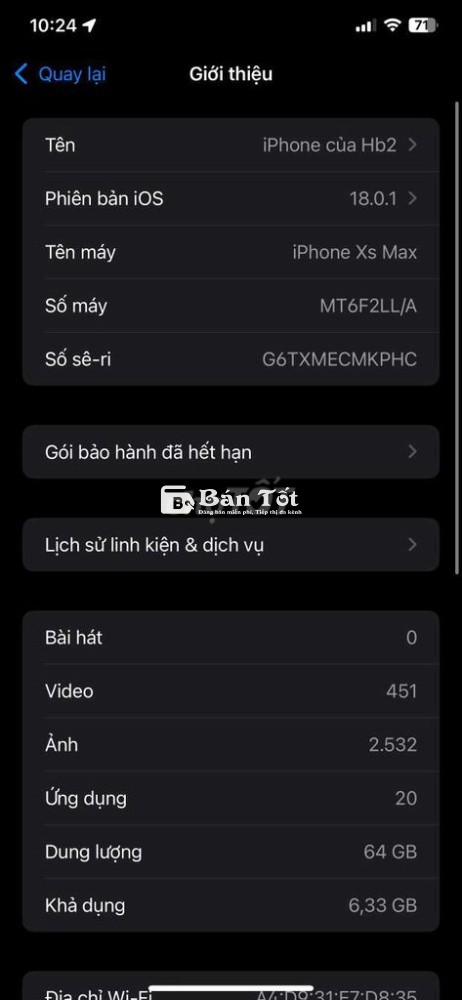 Bán iPhone XS Max, còn bài là còn máy - Thay màn 2tr3  