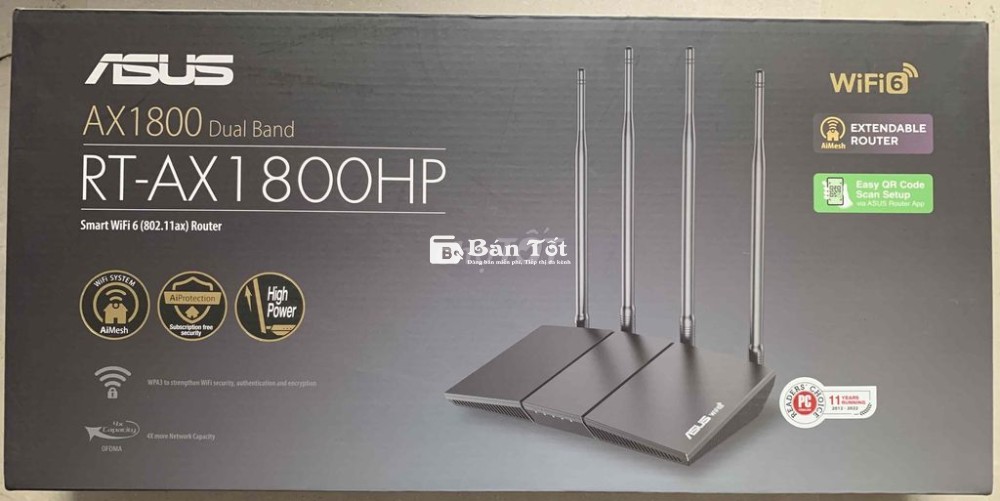 Router Asus RT-AX1800HP v2 WiFi6 (Xuyên tường)  