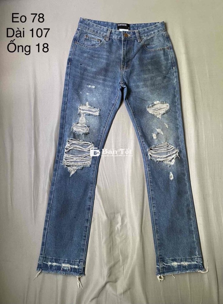 Quần Jean Hungocb Màu Xanh Wash Size 1  