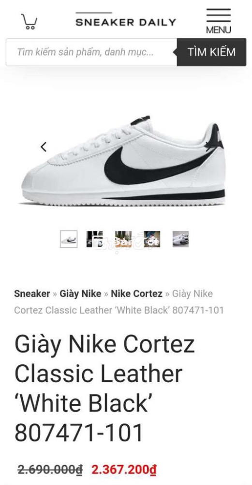 Giày Nike Cortez Classic Leather ‘White Black’ - Mới mang 1 lần, giá rẻ hơn nửa giá gốc  