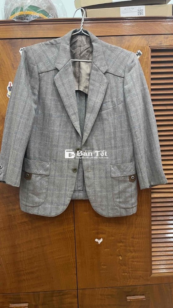 Áo Khoác Blazer Dệt Xương Cá Kẻ Nhật Cao Cấp