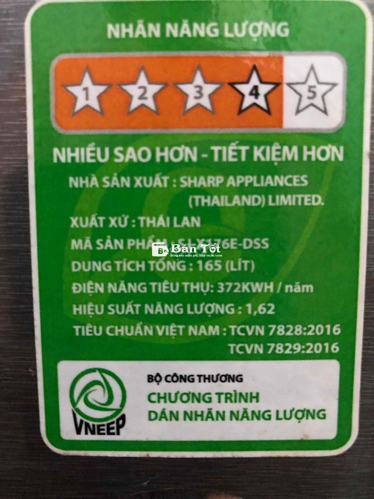 Tủ lạnh Sharp 165L Inverter 85% mới