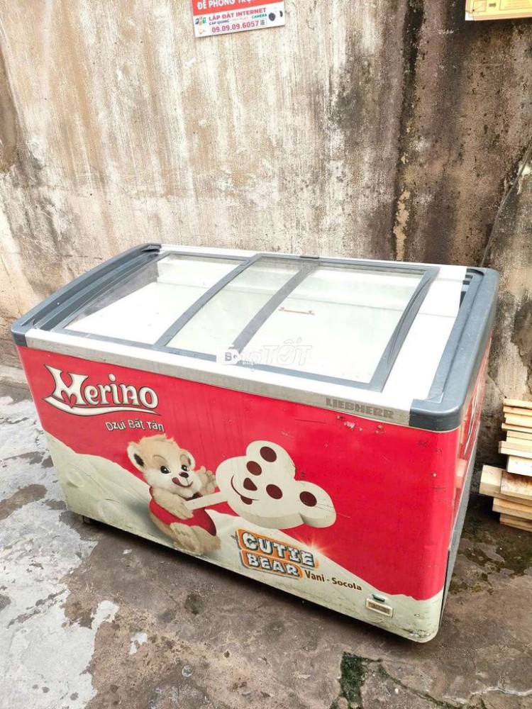 Bán xác tủ đông kem mặt kính sạch sẽ gần 400 lít