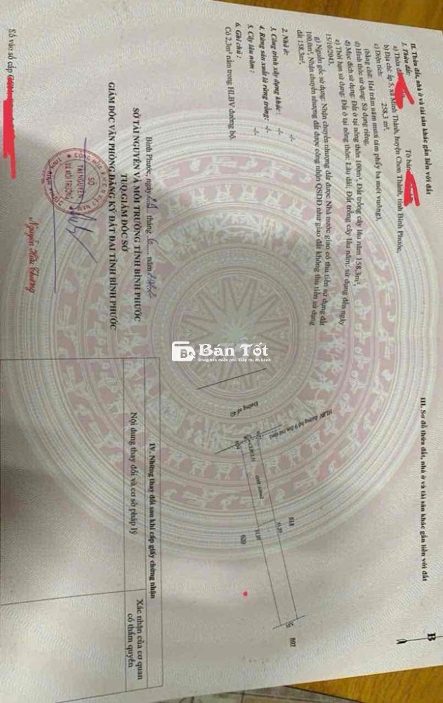 Đất thổ cư trung tâm TX Chơn Thành