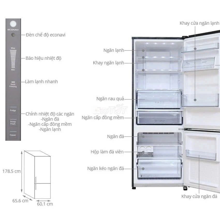 Tủ lạnh Panasonic NR-BV368GKVN - Hàng chính hãng  