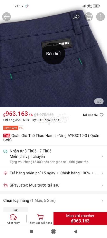 Quần gofd li-ning AYKSC19-3V