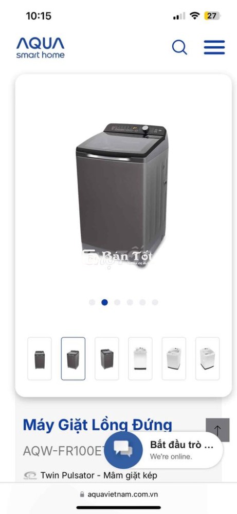 Máy giặt Aqua FR100ET 10kg bị lỗi