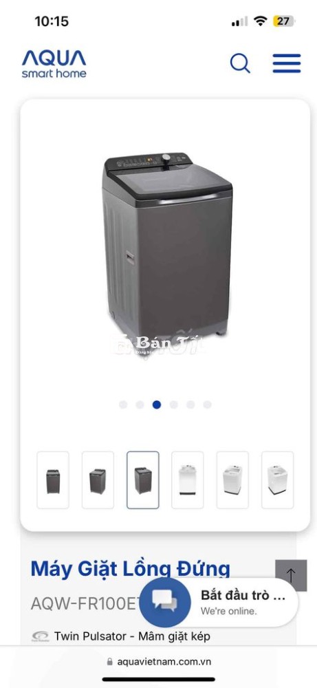 Máy giặt Aqua FR100ET 10kg bị lỗi