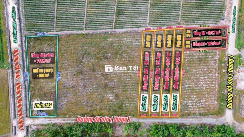 Đất 4, 2x40m đường tầm lanh