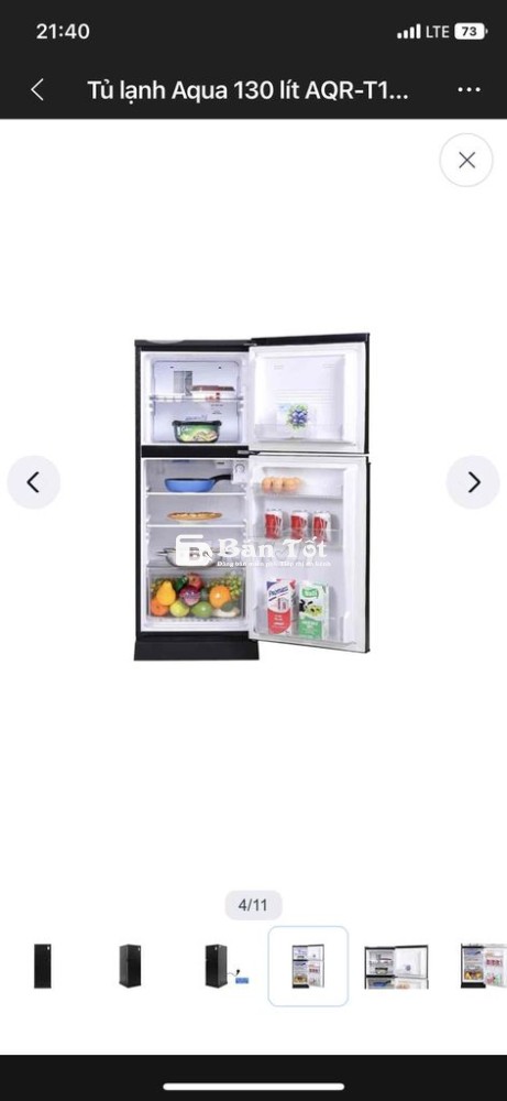 Tủ lạnh Aqua 130 lít AQR-T150FA(BS)