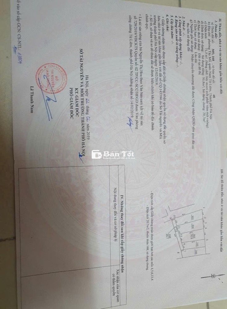 bán  Đất  ngõ 193 phố Cầu Cốc Tây Mỗ, 55m2 giá 5,6 tỷ