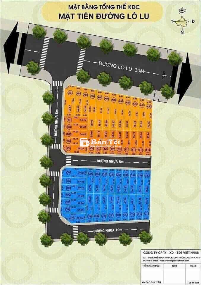 Bán nhanh lô đất 1 sẹt đường Lò Lu,phường Trường Thạnh, 56,5m2