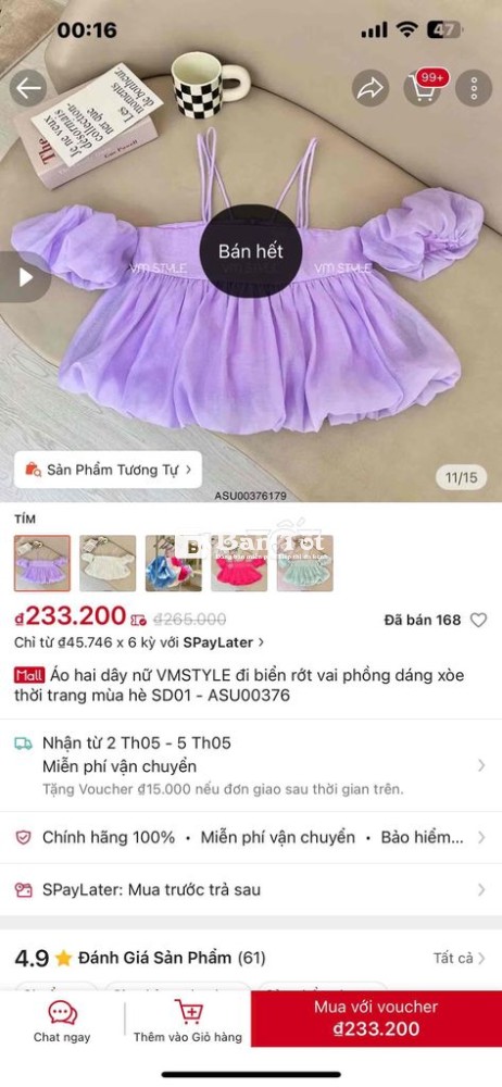 Thanh lý áo size S