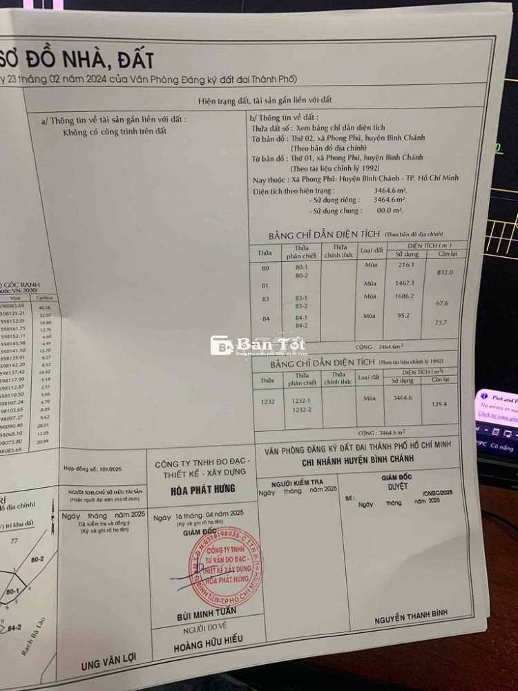 BÁN ĐẤT CHÍNH CHỦ - GIÁ TỐT