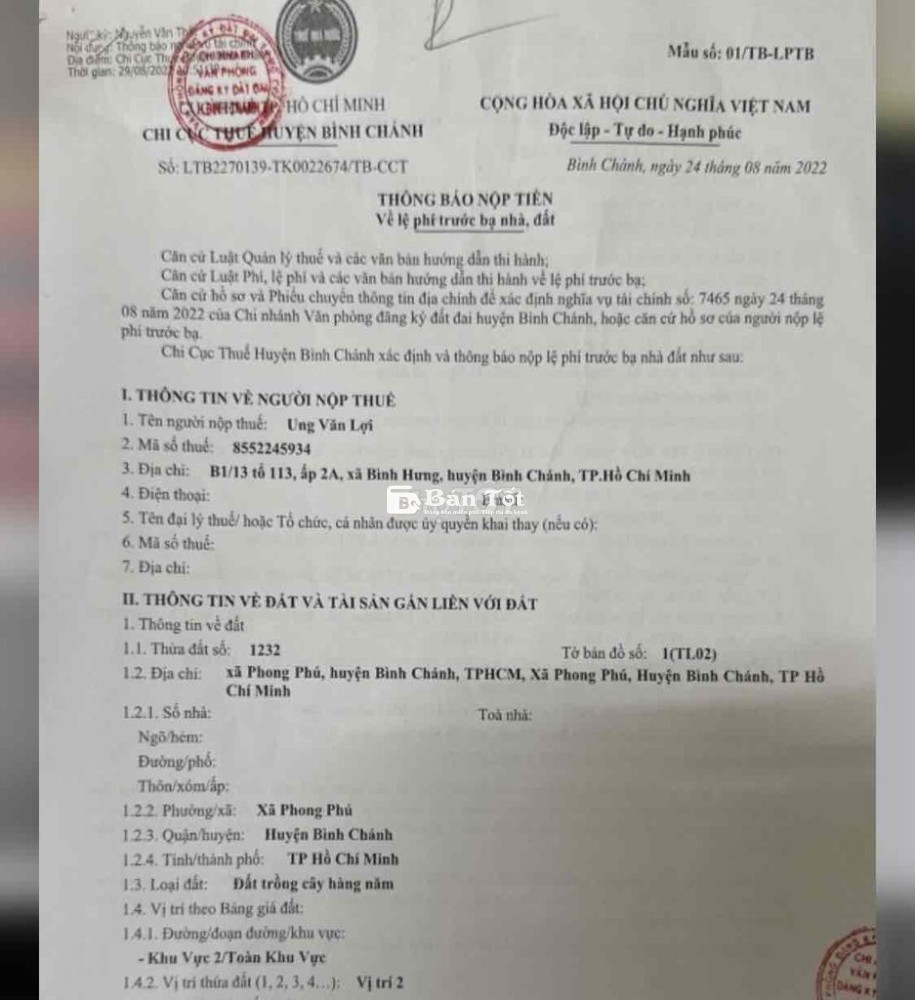 BÁN ĐẤT CHÍNH CHỦ - GIÁ TỐT