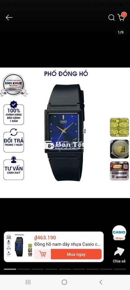 (Mua 460k bán 160k) Casio MQ38 mặt vuông
