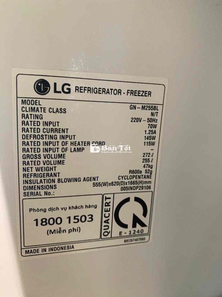 Tủ Lạnh LG Inverter 255L - Giá Hời!
