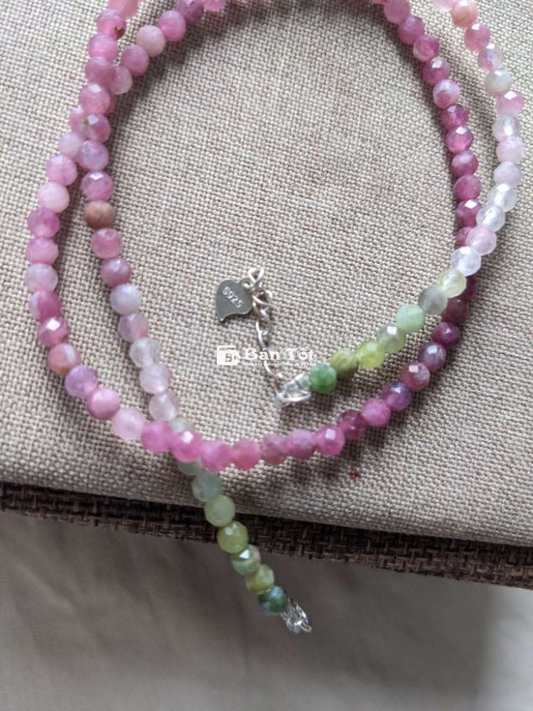 Chocker Tourmaline khoá bạc