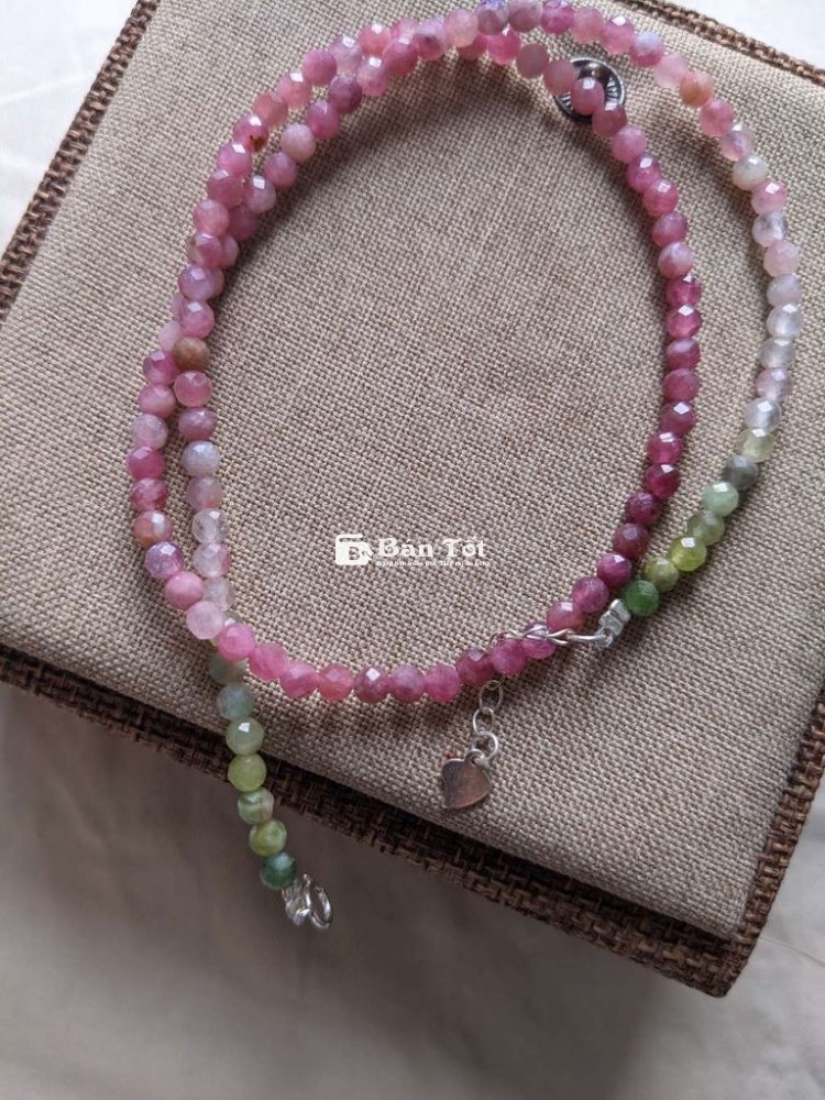 Chocker Tourmaline khoá bạc