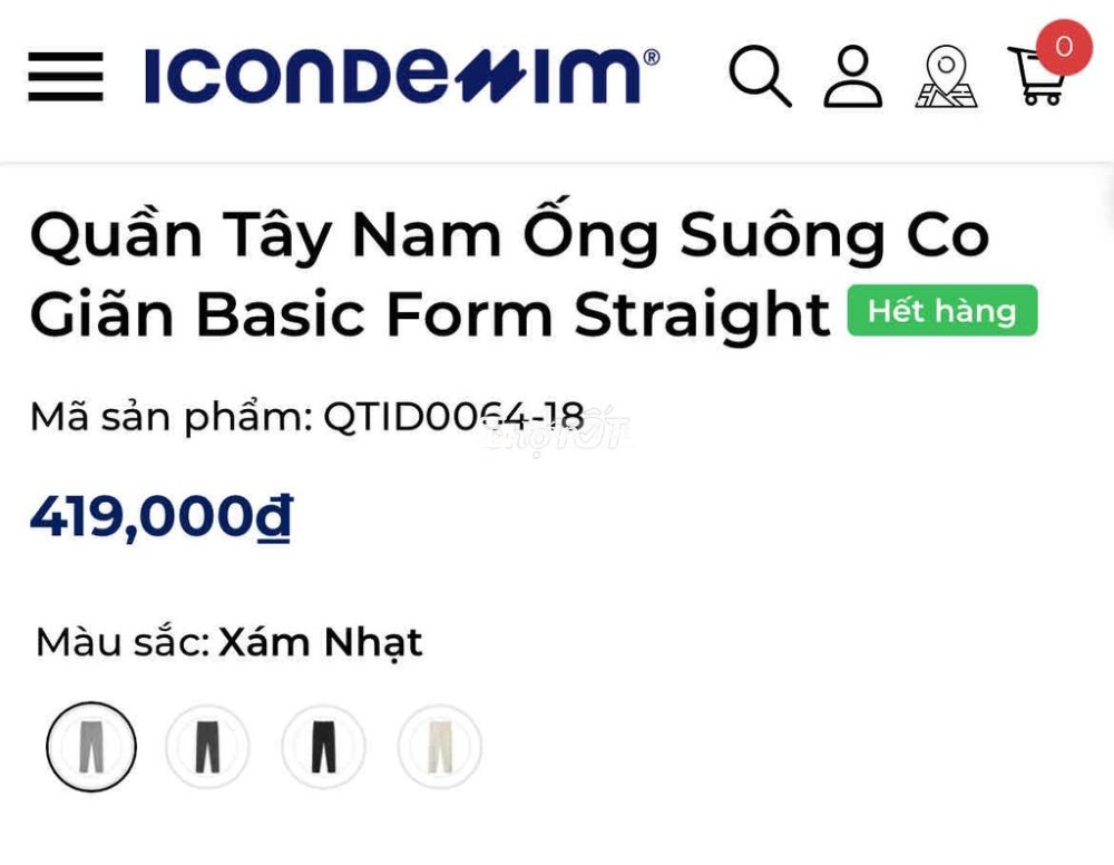 Quần tây nam ICONDENIM Form Straight (cần pass)