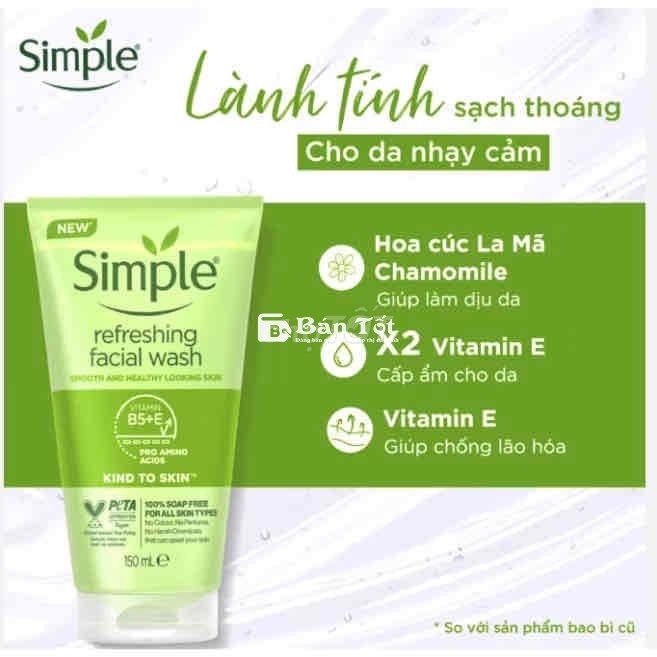pass sữa rửa mặt simple chính hãng