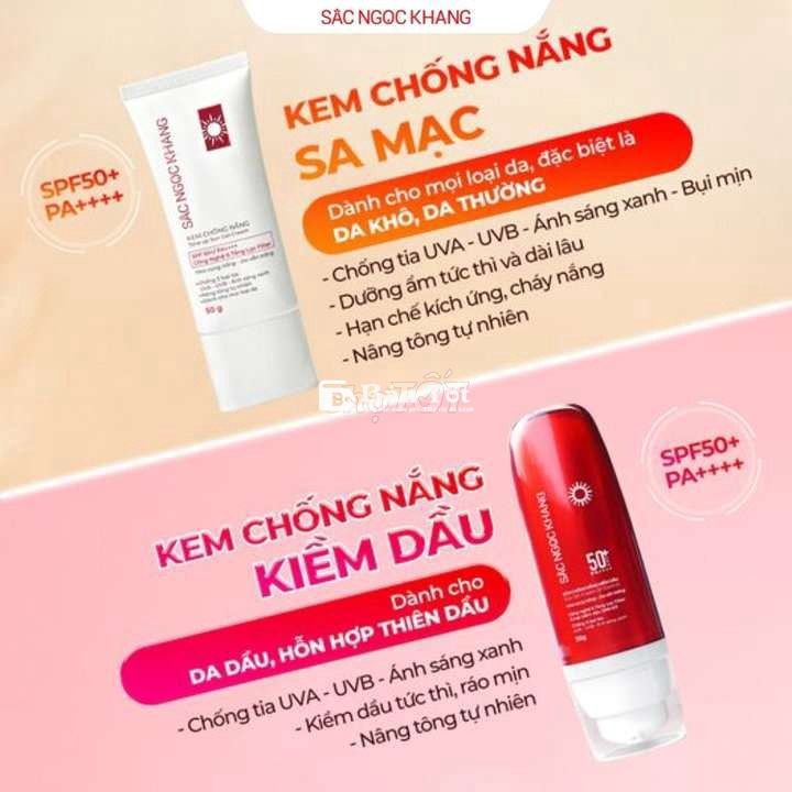 KEM CHỐNG NẮNG KIỀM DẦU SẮC NGỌC KHANG (TUÝP 50G)