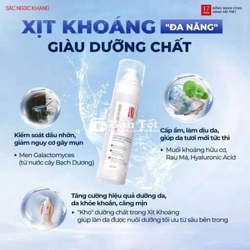 XỊT KHOÁNG CẤP ẨM, KIỀM DẦU, NGỪA MỤN